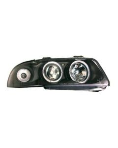 Кристални фарове с лупи и Angel eyes Audi A4 1999-2000г. Черни