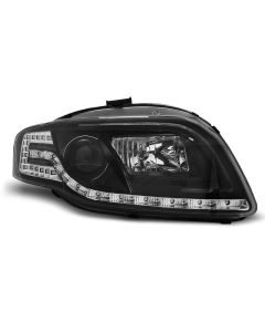 Фарове  TUBE LIGHT Черни за AUDI A4 B7 11.04-03.08