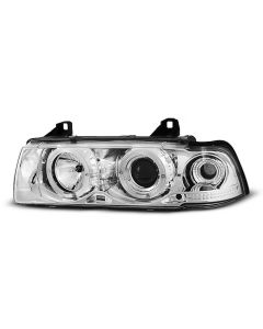 Фарове  с ангелски очи хром за BMW E36 12.90-08.99 S/C/T