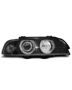 Фарове  с ангелски очи Черни за BMW E39 09.95-06.03