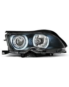 Фарове  с ангелски очи CCFL Черни за BMW E46 09.01-03.05