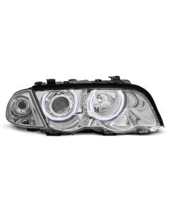 Фарове  с ангелски очи CCFL хром за BMW E46 05.98-08.01 S/T 