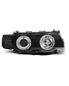 XENON Фарове  с ангелски очи Черни за BMW E38 09.98-07.01