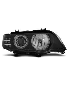 XENON Фарове  с ангелски очи Черни LED INDICATOR за BMW X5 E53 09.99-10.03