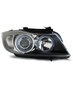 Фарове  с ангелски очи Черни за BMW E90/E91 03.05-08.08