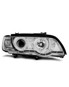 XENON Фарове  с ангелски очи хром за BMW X5 E53 09.99-10.03