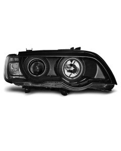 XENON Фарове  с ангелски очи Черни за BMW X5 E53 09.99-10.03