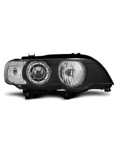 Фарове  с ангелски очи LED Черни за BMW X5 E53 09.99-10.03