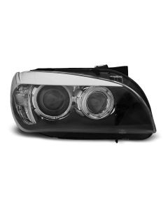 Фарове  с ангелски очи LED Черни за BMW X1 E84 10.09-07.12