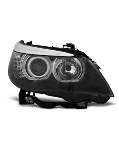 Фарове  с ангелски очи LED Черни за BMW E60/E61 03-07