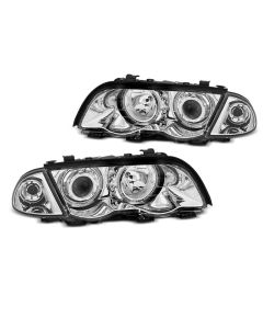 Фарове  с ангелски очи LED хром за BMW E46 05.98-08.01 S/T