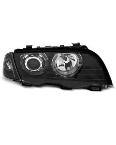 Фарове  с ангелски очи LED Черни за BMW E46 05.98-08.01 S/T