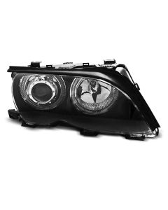 Фарове  с ангелски очи LED Черни за BMW E46 09.01-03.05