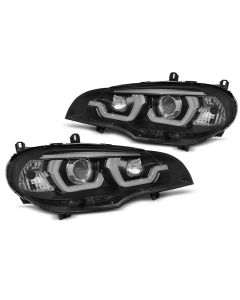 Фарове  TUBE LIGHT DRL Черни за BMW X5 E70 07-13