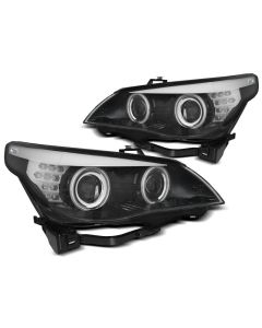 Фарове  с ангелски очи CCFL Черни LED INDICATOR за BMW E60/E61 03-07