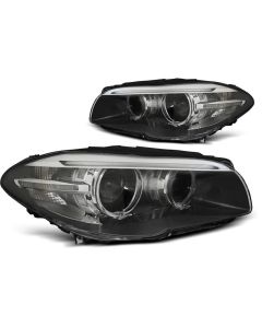 XENON Фарове  с ангелски очи LED DRL Черни за BMW F10 F11 10-07.13