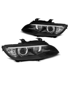 XENON Фарове  с ангелски очи LED Черни AFS за BMW E92/E93 06-10