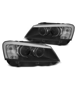 Фарове  с ангелски очи LED Черни за BMW X3 F25 10-07.14