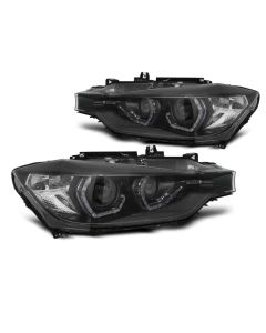 XENON Фарове  с ангелски очи LED DRL Черни за BMW F30/F31 10.11 - 05.15