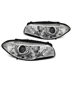 XENON Фарове  с ангелски очи LED DRL хром SEQ за BMW F10/F11 10-13