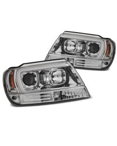 Фарове за CHRYSLER JEEP GRAND CHEROKEE 99-05.05 TUBE LIGHT хром