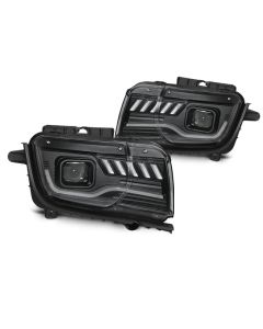 Фарове за CHEVROLET CAMARO 09-13 TUBE LIGHT SEQ Черни