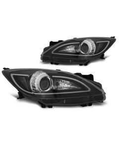 Фарове за MAZDA 3 09-10.13 TUBE LIGHT Черни