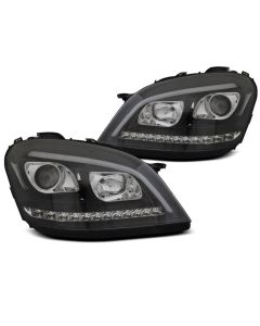 Фарове  TUBE LIGHT Черни SEQ за MERCEDES W164 ML M-KLASA 05-07