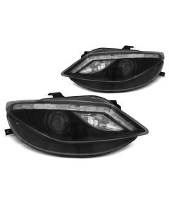 Фарове  с дневни светлини Черни с  LED INDICATOR за SEAT IBIZA 6J 06.08-12