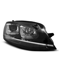 Фарове  U-LED LIGHT Черни с хром LINE за VW GOLF 7 11.12-17