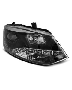 Фарове  TRUE DRL Черни за VW POLO 6R 09-03.14