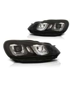 Фарове  U-LED LIGHT DRL Черни Черни LINE за VW GOLF 6 08-12