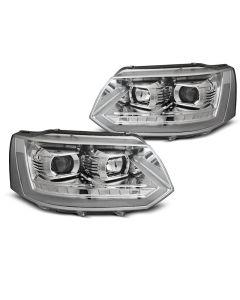 Фарове  TUBE LIGHT хром SEQ за VW T5 2010-2015