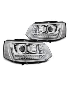 Фарове  TUBE LIGHT DRL хром SEQ за VW T5 2010-2015