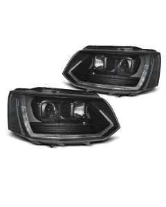 Фарове  TUBE LIGHT T6 LOOK Черни за VW T5 2010-2015