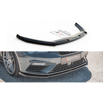 Добавка за предна броня/лип спойлер  V.6 Seat Leon Cupra / Fr Mk3 FL - Maxton Design