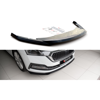 Добавка за предна броня/лип спойлер  V.2 Skoda Octavia Mk4 - Maxton Design