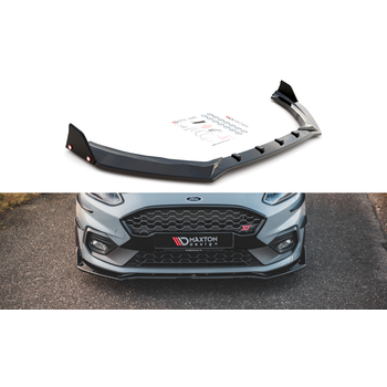 Добавка за предна броня/лип спойлер  V.4 + Добавки Ford Fiesta St / ST-Line - Maxton Design