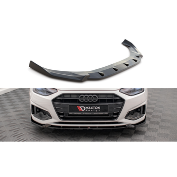 Добавка за предна броня/лип спойлер  V.1 Audi A4 B9 Facelift - Maxton Design