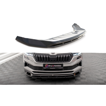 Добавка за предна броня/лип спойлер skoda karoq sportline mk1 facelift - Maxton Design