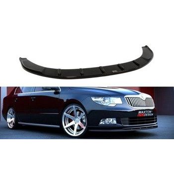 Добавка за предна броня/лип спойлер  Skoda Superb Mk2 (за спортен спойлер на предна броня) - Maxton Design