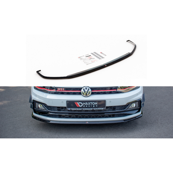 Добавка за предна броня/лип спойлер  V.3 VW Polo GTI Mk6 - Maxton Design