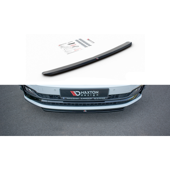 Добавка за предна броня/лип спойлер  V.4 VW Polo Gti Mk6 - Maxton Design