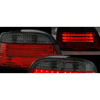 Диодни стопове с 3 светещи ленти за BMW E38- черен хром