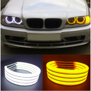 Ангелски Очи (cotton) Лайтбар Дизайн за BMW E46 купе - жълти