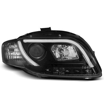 Фарове  TUBE LIGHT Черни за AUDI A4 B7 11.04-03.08