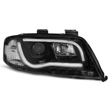 Фарове  TUBE LIGHT DRL Черни за AUDI A6 05.97-05.01