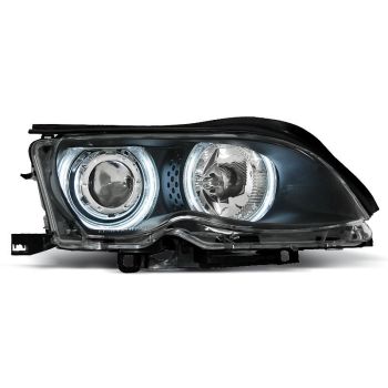 Фарове  с ангелски очи CCFL Черни за BMW E46 09.01-03.05