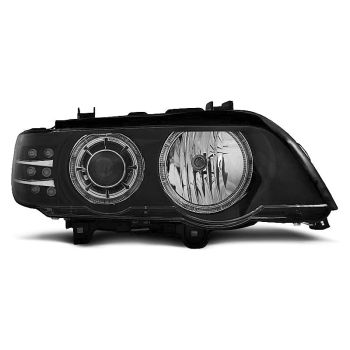 Фарове  с ангелски очи Черни LED INDICATOR за BMW X5 E53 09.99-10.03