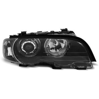 Фарове  с ангелски очи LED Черни за BMW E46 04.99-03.03 COUPE CABRIO